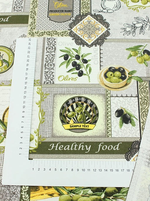 Вафельное полотно Дары оливы, ш.1.5м, хлопок-100%, 150гр/м.кв - Купава фото 2