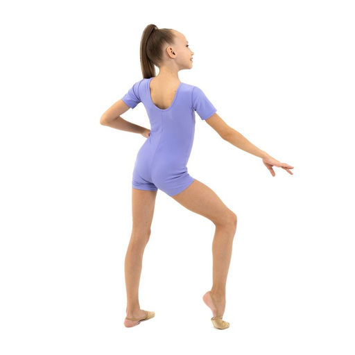 Купальник гимнастический Grace Dance, с шортами, с коротким рукавом, р. 32, цвет сирень  фото 6