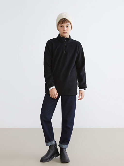 Dik Yaka Erkek ?ocuk Polar Sweatshirt