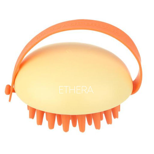 ETHERA Массажная силиконовая щётка для мытья головы, желтый  фото 10