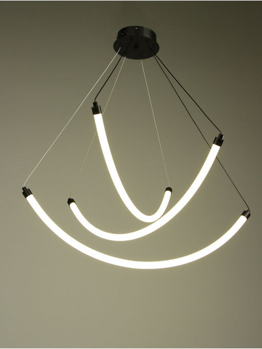 Светильник потолочный BayerLux «Крайс», 3хLED, 54 Вт, 3000К, чёрный, 70×70×34-184 см