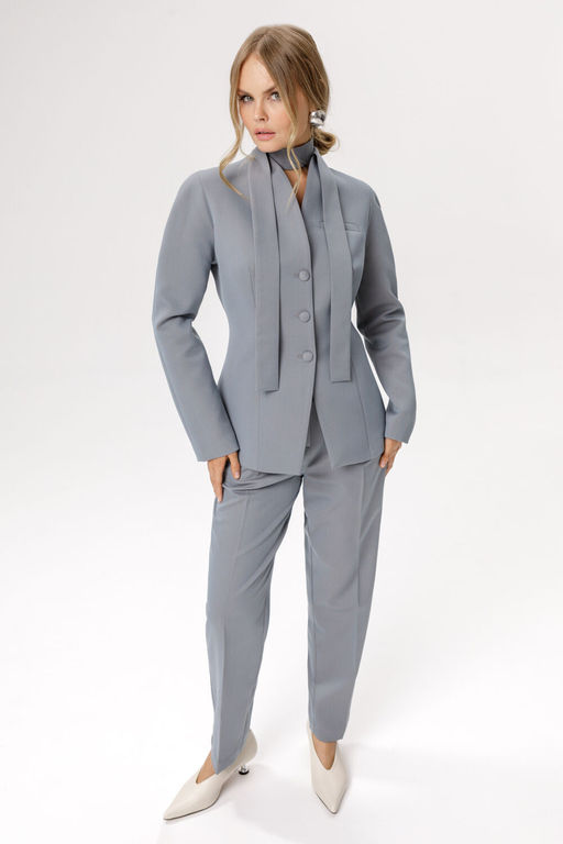 Жакет Pirs 6291 серо-голубой с бежевым меланжем  фото 5