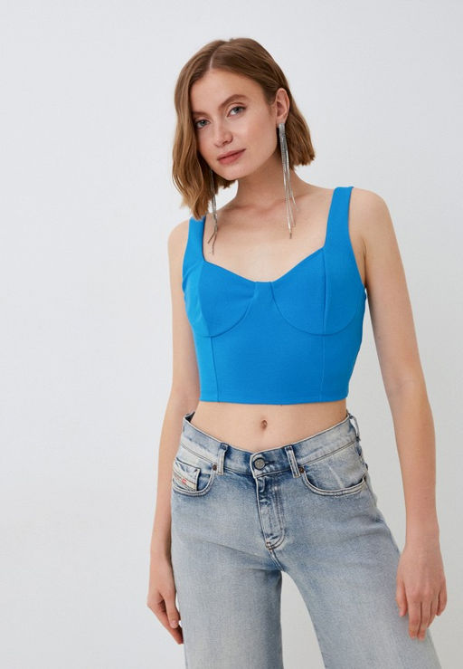 Блузка-топ облегающего покроя из эластичной ткани - Incity фото 6