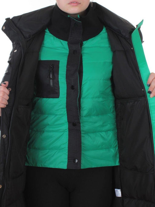 3068 BLACK Пальто пуховое женское с внутренним жилетом (утиный пух) - Fashion фото 7