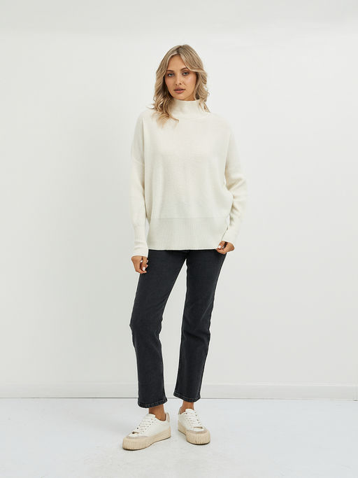 водолазка женская из шерсти в молочном цвете - Glenfield фото 2