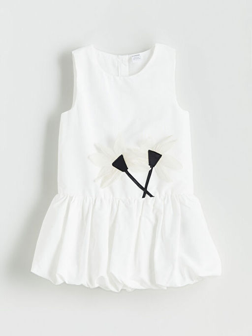 ?i?ek Aplikeli K?z ?ocuk Balon Elbise