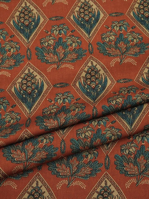 Штапель Премиум Акмаль цв.темно-кирпичный, ш.1.5м, вискоза-100%, 125гр/м.кв - Купава фото 11