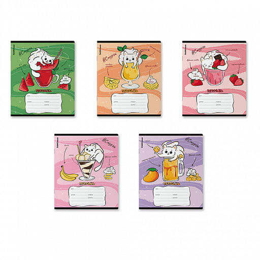 Цена за 10 шт. Тетрадь школьная ученическая ErichKrause Смурзи, 18 листов, клетка (в плёнке по 10 шт.)_MIX-PACK  фото 2