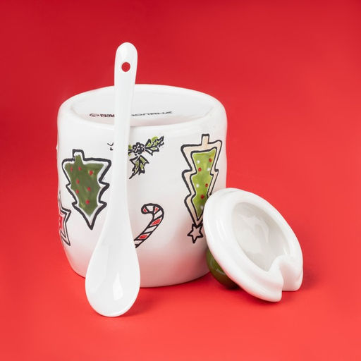 Сахарница новогодняя Доляна Sweet Treats, 270 мл, 8.1×10.6 см, керамика, белая