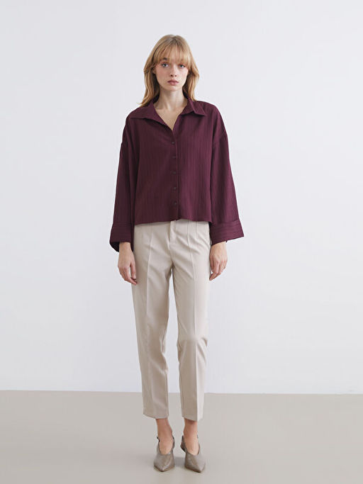 ?izgili Oversize Kad?n G?mlek