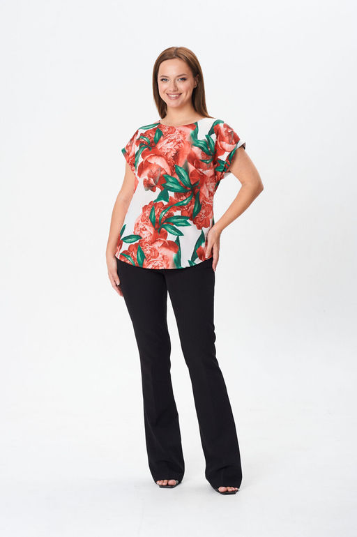 Блуза Modema 202 красные цветы - Ketty фото 3