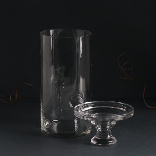 Стеклянный подсвечник на 1 свечу «Цилиндр широкий», прозрачный, d=2 см и d=8 см; 11×11×20 см