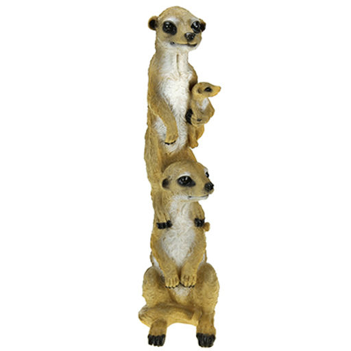 Скульптура-фигура для сада из полистоуна "Сурикаты" 12х54см (Россия)