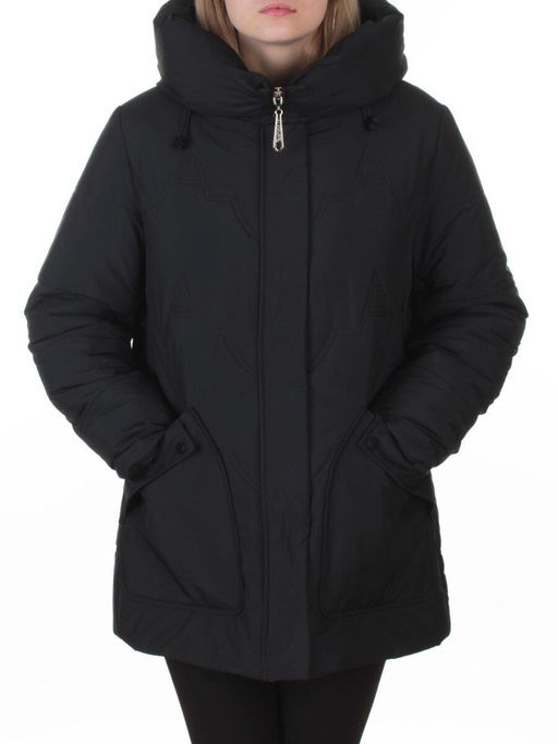 A-826 BLACK Куртка зимняя женская (верблюжья шерсть, 120 гр. холлофайбер)