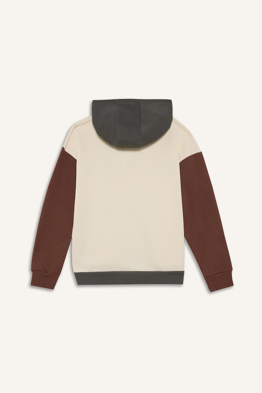 Oversize Kap__onlu Pamuklu Bask_l_ Sweatshirt Erkek _ocuk - Defacto фото 8