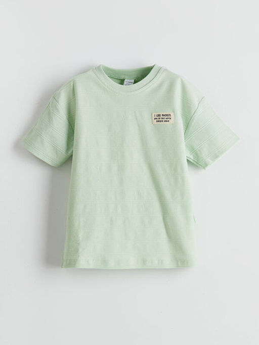 Bisiklet Yaka Yaz? Bask?l? Erkek ?ocuk Ti??rt