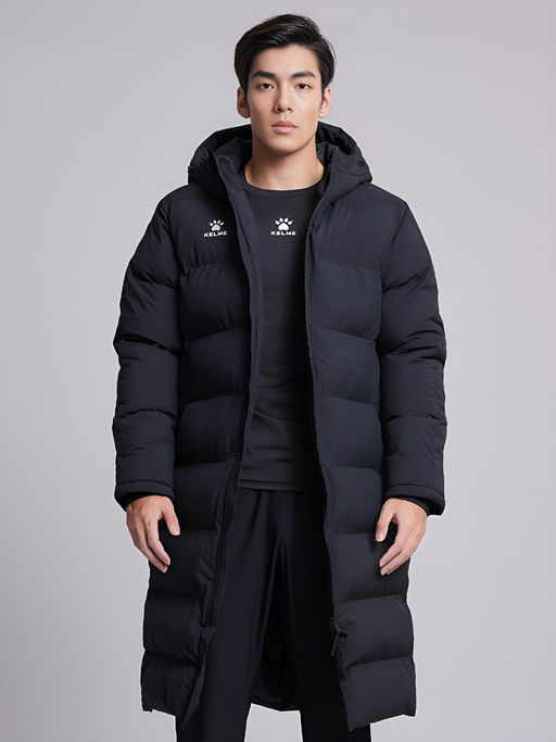 Пуховик KELME Mens Long Clothes Black