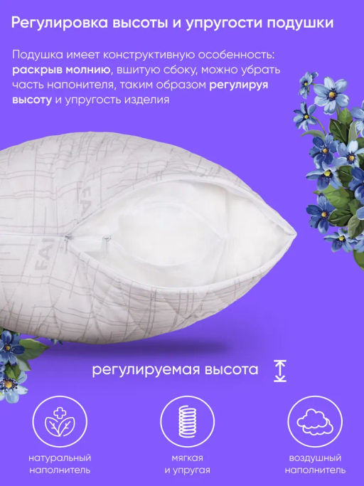 Подушка Хлопок&Лен (молния) - Фабрика снов фото 2