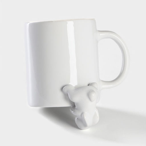 Кружка Доляна Зайка, 380 мл, керамика, белая