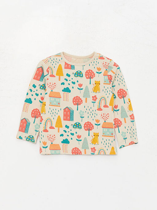 Bask?l? K?z Bebek 2li Pijama Tak?m?