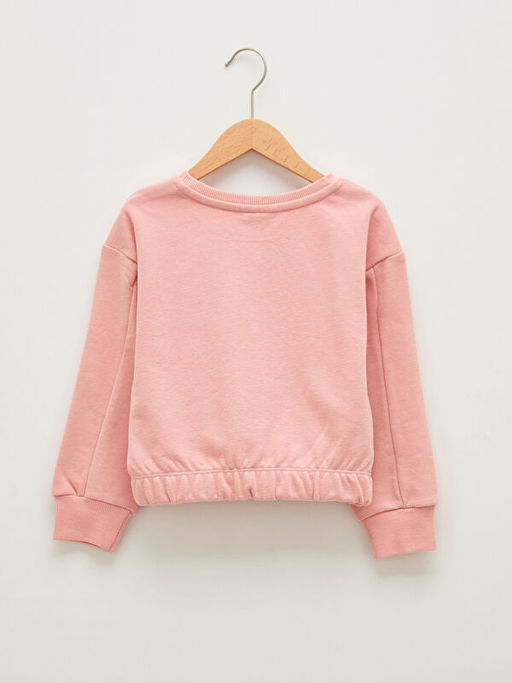 Bisiklet Yaka Bask?l? Uzun Kollu K?z ?ocuk Sweatshirt - Waikiki фото 2