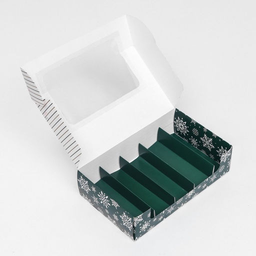 Кондитерская упаковка под 5 эклеров «Счастливого Нового года», 25.2×15×6.6 см