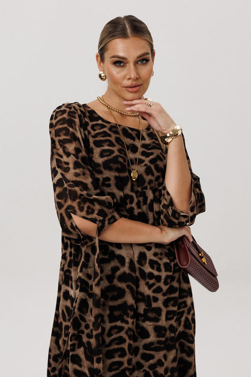 Платье ANELLI 1733 Коричневый леопард  фото 5