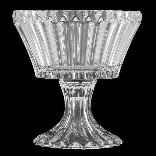 Конфетница стеклянная "Прага" 1л, д17см, h18см, внутренний д16см, основание д12см, на ножке, в коробке (Китай)