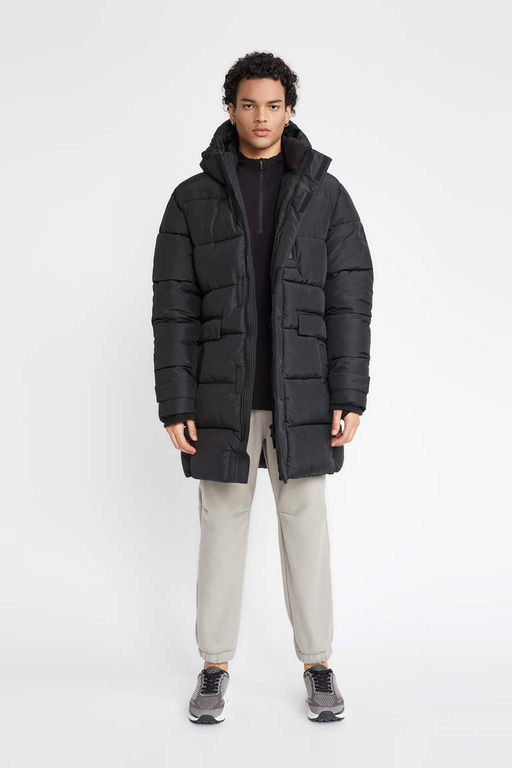 Парка-пуховик из шелковой ткани с водоотталкивающим эффектом DeFactoFit и капюшоном  фото 5