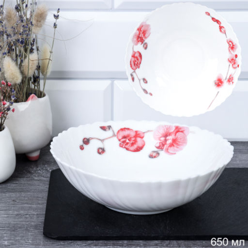 Тарелка глубокая суповая 650 мл 175 мм / TW-70 (6755) /уп 48/ Орхидея на ветке - Галеонтрейд фото 2