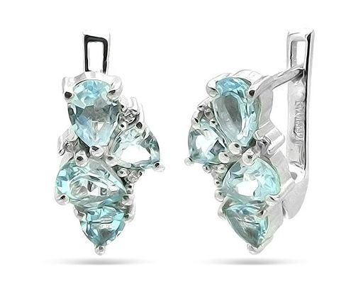 Серьги из серебра топаз, Полли