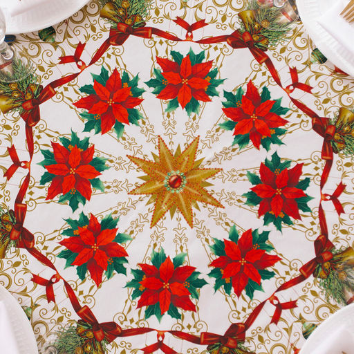 Скатерть новогодняя Этель Новогодние игрушки d=220см +/-3см с ГВМО, хл100%  фото 8