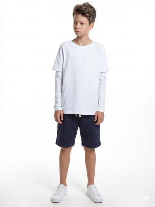 Футболка с длинными рукавами для молодежи 22-8002 белый GRAYS - Mini maxi фото 4