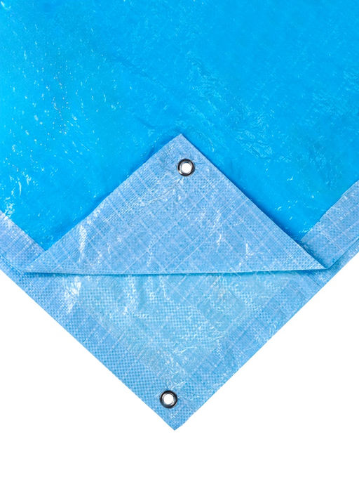 Тент защитный, 5×6 м, плотность 75 г/м², УФ, люверсы шаг 1 м, голубой