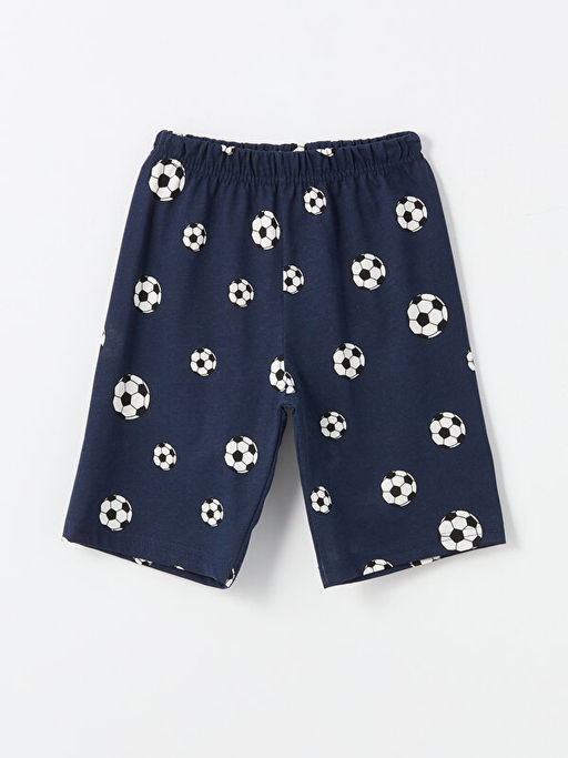 Beli Lastikli Bask?l? Erkek ?ocuk Pijama ?ort 2li - Waikiki фото 2