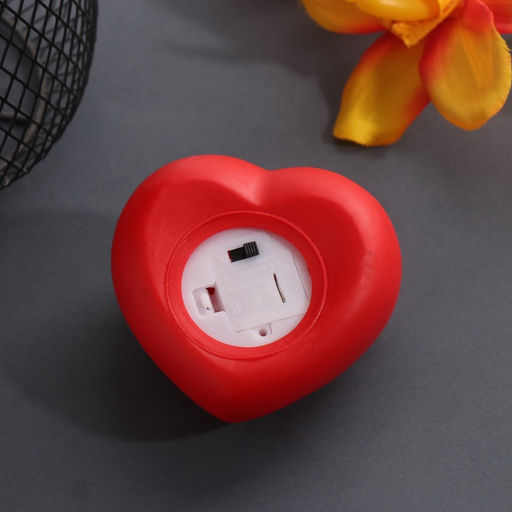 Фигурка светящаяся RISALUX «Сердце. С тобой лучше», LED-ночник, 2хLR44, 7×7×3.5 см