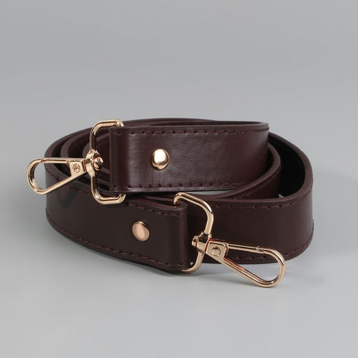 Ручка для сумки, с карабинами, 100 1 см 2,5 см, цвет коричневый - Арт узор фото 2