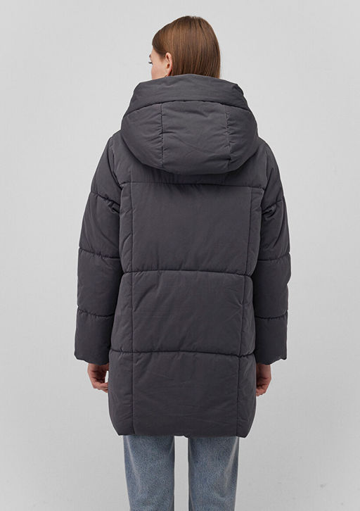 Kapusonlu Antrasit Sisme Mont - Mavi фото 4