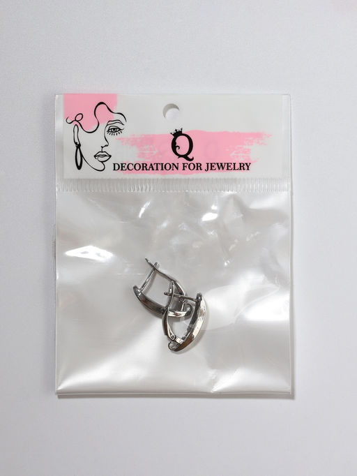 Швензы с английской застежкой Бумеранг, 1 пара, цвет серебро