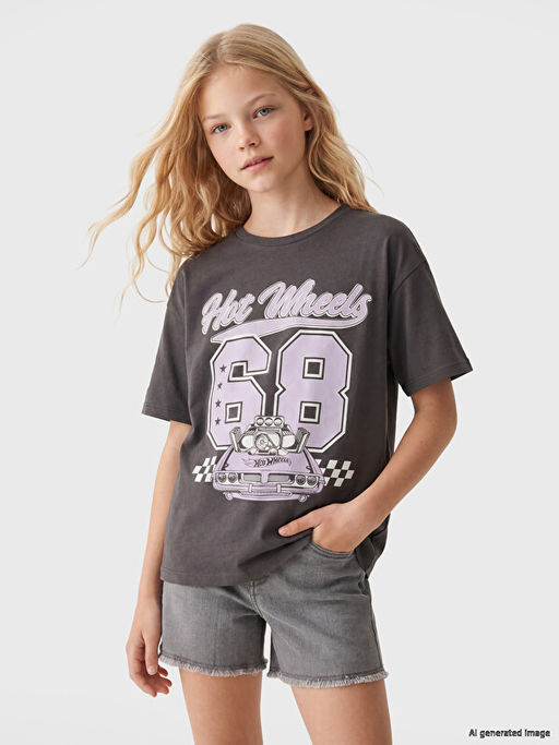 Hot Wheels Bask?l? K?z ?ocuk Ti??rt