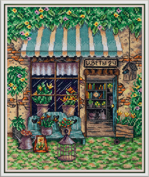 Набор для вышивания PANNA C-7442 Цветочный магазинчик 15.5 х 20 см
