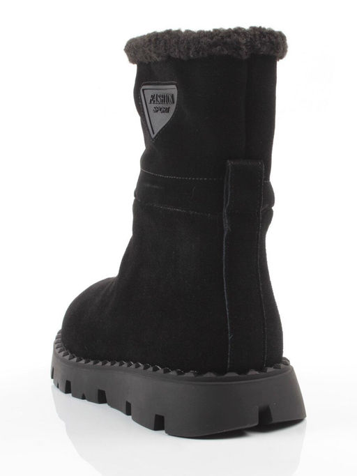 04-PAL273-1Z BLACK Ботинки зимние женские (натуральная замша, 100% шерсть)