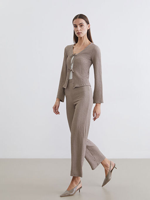 Beli Lastikli Dokulu Geni? Pa?a Kad?n Pantolon