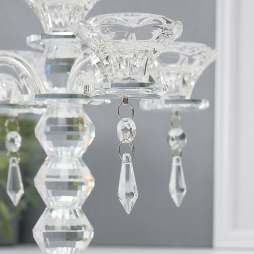 Стеклянный подсвечник на 5 свечей «Канделябр», 19×23×23 см