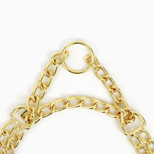 Ошейник - полуудавка металлический двухрядный, 40 см, толщина проволоки 2 мм, золотистый - Пижон фото 6