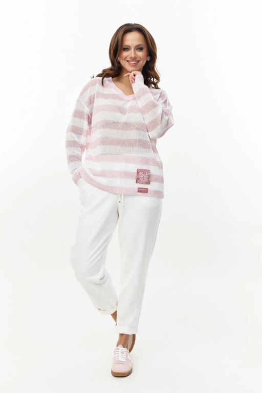 Джемпер 2260/1 Бело-розовый - Ave rara фото 3