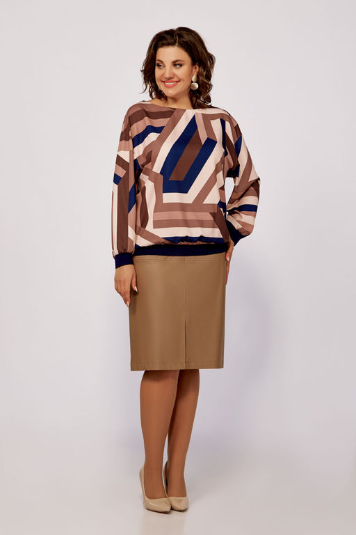 Блуза Swallow 803.2 черный+серебряный узор фото 706