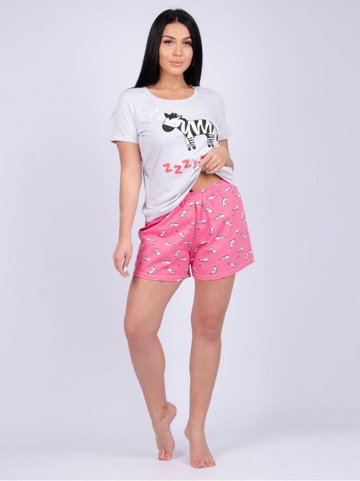 Пижама "Зебра 2" шорты, трикотаж