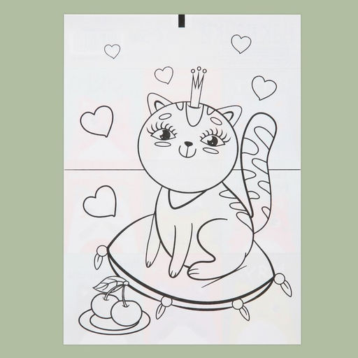 Цена за 10 шт. Наклейки детские бумажные «Котики», c раскраской на обороте, 10 х 14 см