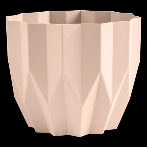 Цена за 2 шт. Кашпо для цветов пластиковое 0,8л d-13см "Геометрия" Пудровый